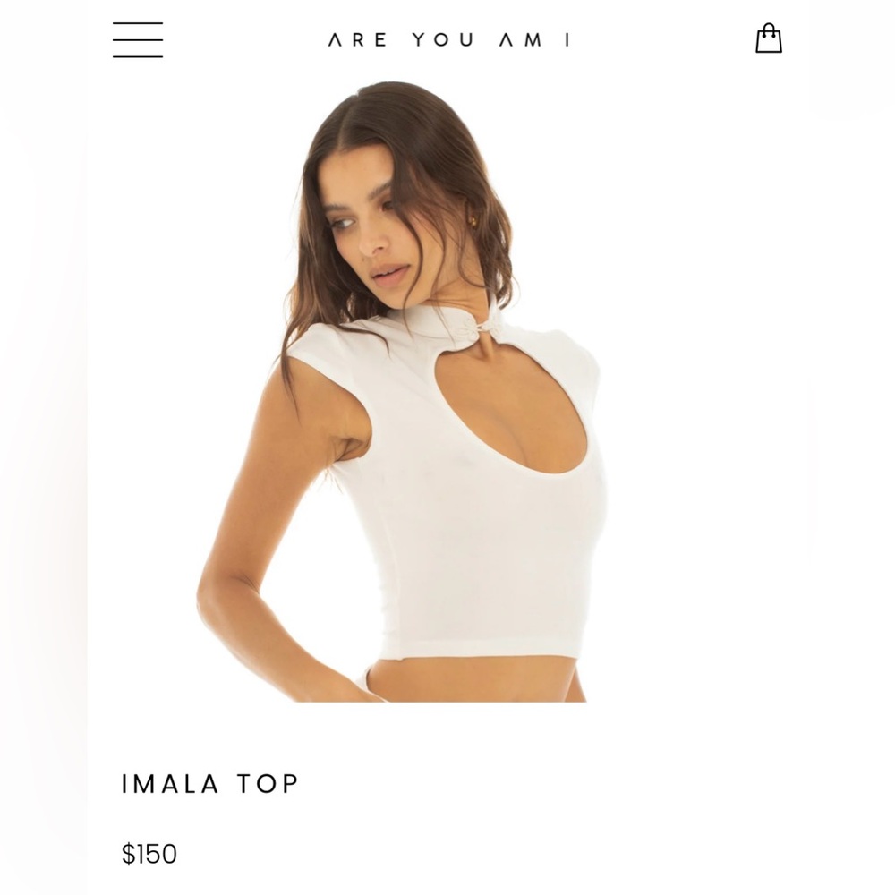 Are You Am I White Imala Crop Top